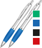 Attraktiver Kunststoff-Kugelschreiber mit beidseitigem Farbdruck (einfarbig 1c)