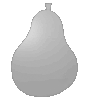 Weiße Wellpappe in Birne-Form konturgefräst <br>einseitig 4/0-farbig bedruckt